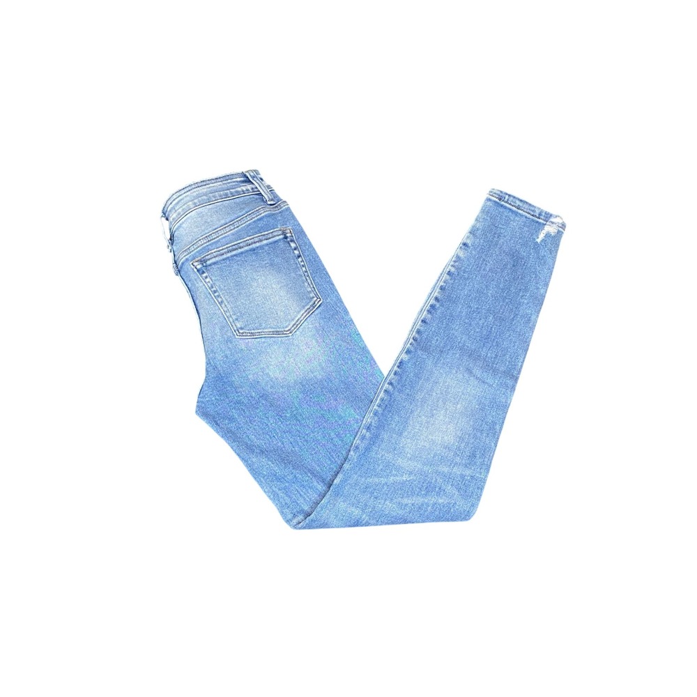 Flying Monkey Womens Mid Rise Skinny Distressed Jeans Light Wash Size 26 Y4189S